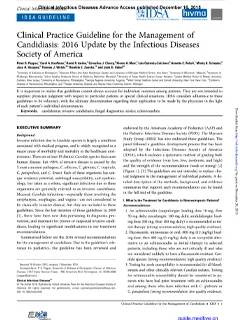Clinical Practice Guideline for the Management of Candidiasis 2016 Update by the Infectious Diseases Society of America