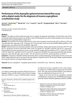 Performance of the Aspergillus galactomannan lateral flow assay with a digital reader for the diagnosis of invasive aspergillosis a multicenter study