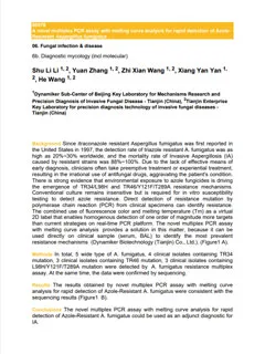 A Novel Multiplex PCR Assay with Melting Curve Analysis for Rapid Detection of Azole-Resistant Aspergillus Fumigatus